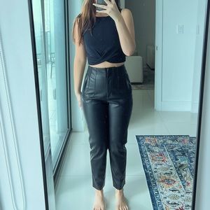 Zara Ankle Leather Pants
